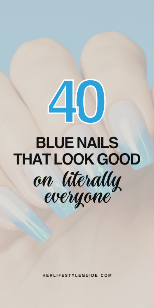 a pin that says in a large font blue nails