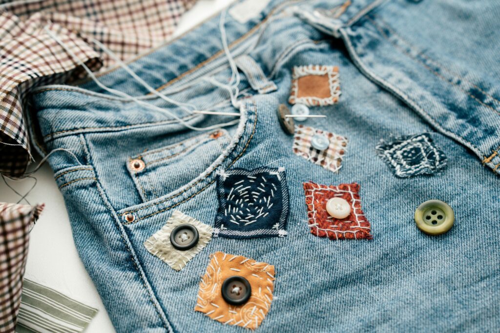 old pair of denim jeans