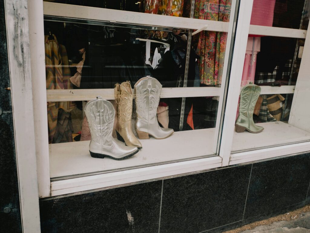 shoes on a shelf