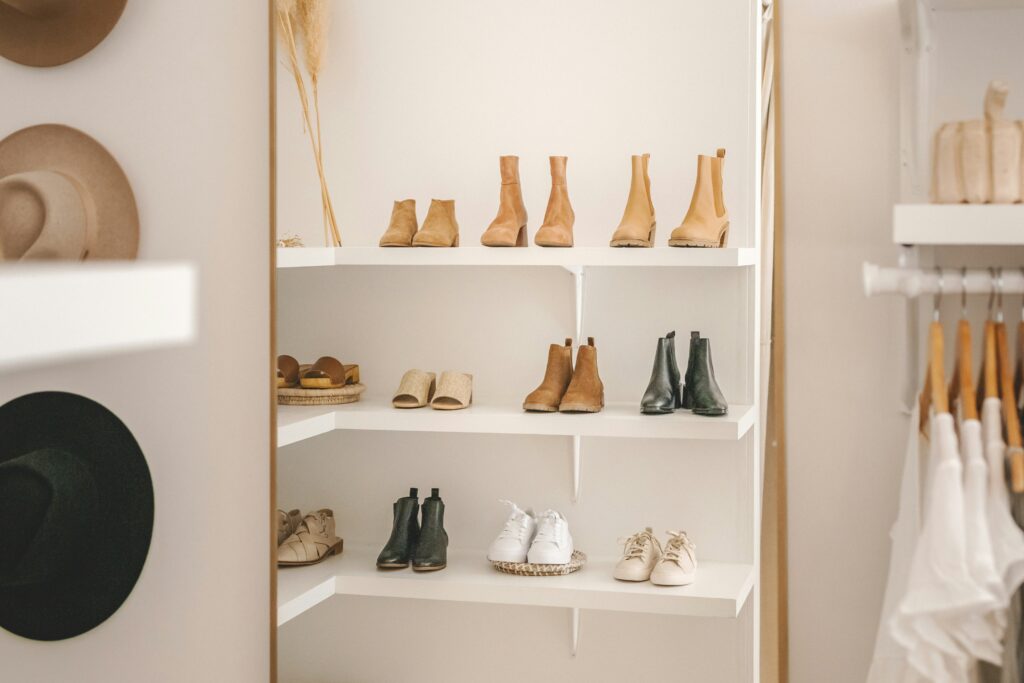 shoes on a shelf